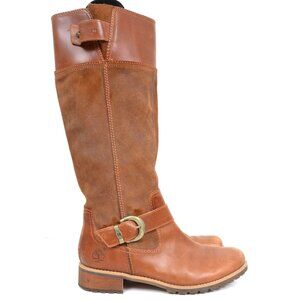 TIMBERLAND Bethel Brown Leather Buckle Knee Tall Riding Boot Womens 9 Equestrian